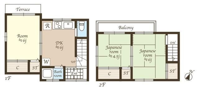 上土棚北３丁目貸家　武田邸 間取り