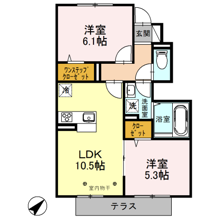 セルフィーユ 102号室 間取り