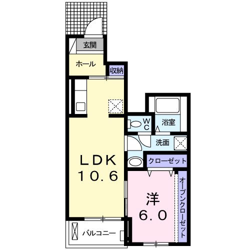 マハナ 102号室 間取り