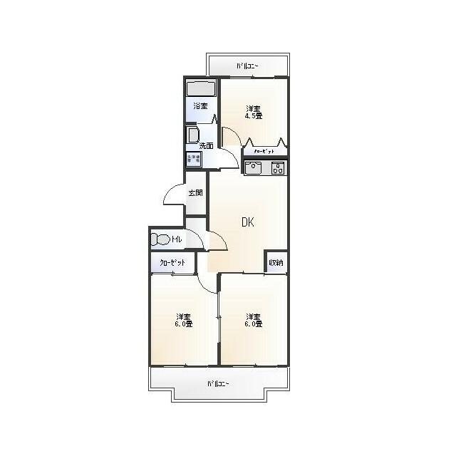 パルハイム西が岡Ⅰ 103号室 間取り