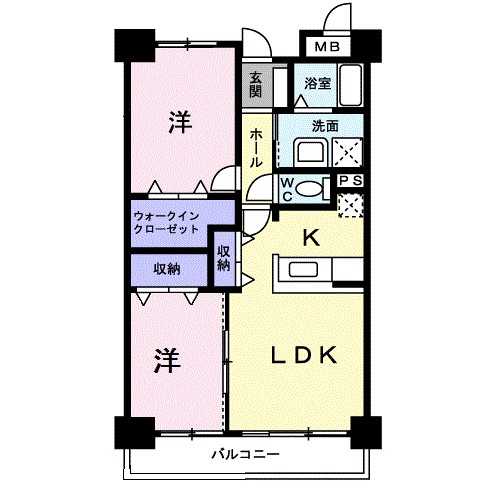アンソレイエ アオキ 104号室 間取り