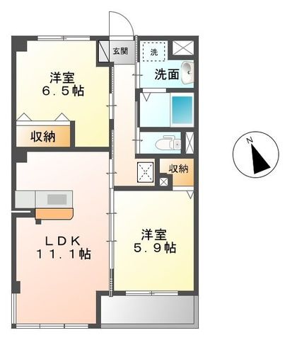 パームヒルズ 306号室 間取り