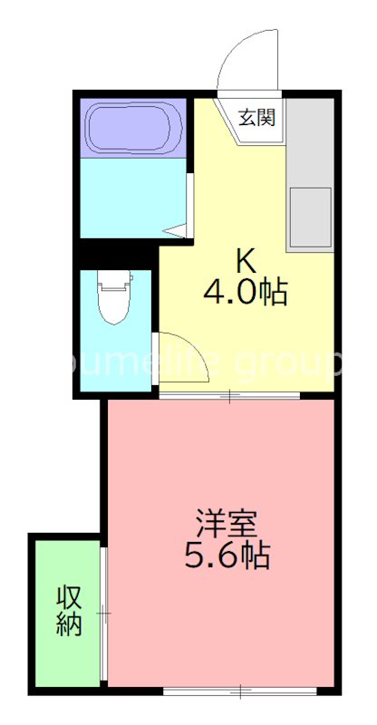 神戸ハイム 102号室 間取り