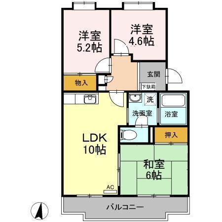 ルミエール湘南 106号室 間取り