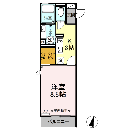 レスポワール ゼクス 207号室 間取り