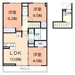 アジュールs 203号室 間取り