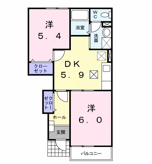 アヴニール 103号室 間取り