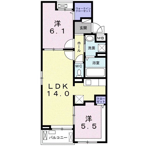 ワレア　ハレ 204号室 間取り