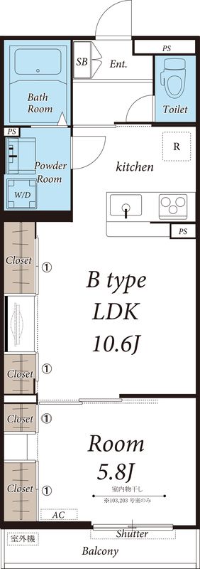 リブリ・ハナミズキ大船2nd 203号室 間取り