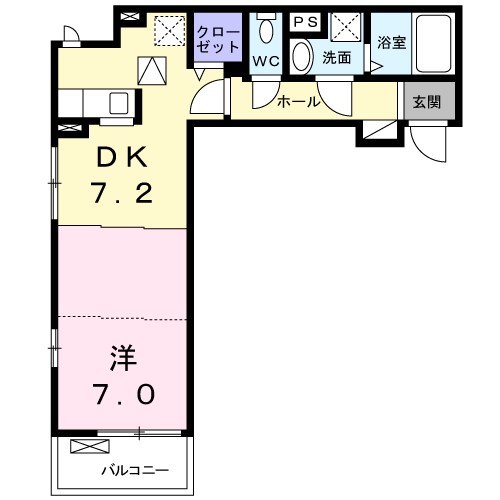 アムール 102号室 間取り