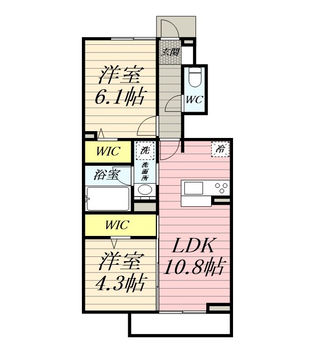 アジュールu 105号室 間取り