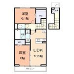 アジュールu 201号室 間取り