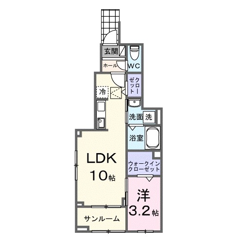 プリティーマーメイド 105号室 間取り