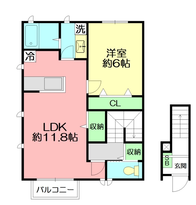 プリムローズ・ガーデン 201号室 間取り