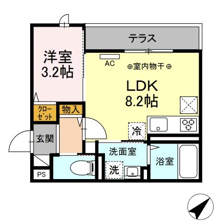 ブリーズコースト夕陽ヶ丘 101号室 間取り