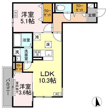 レンブランサ大船 103号室 間取り