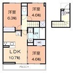 アジュールs 201号室 間取り