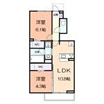 アジュールu 105号室 間取り