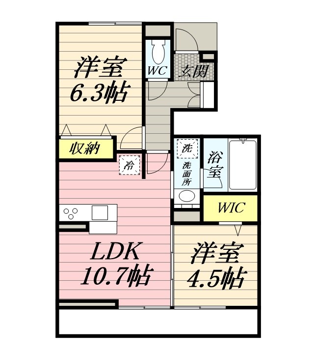 アジュールs 102号室 間取り