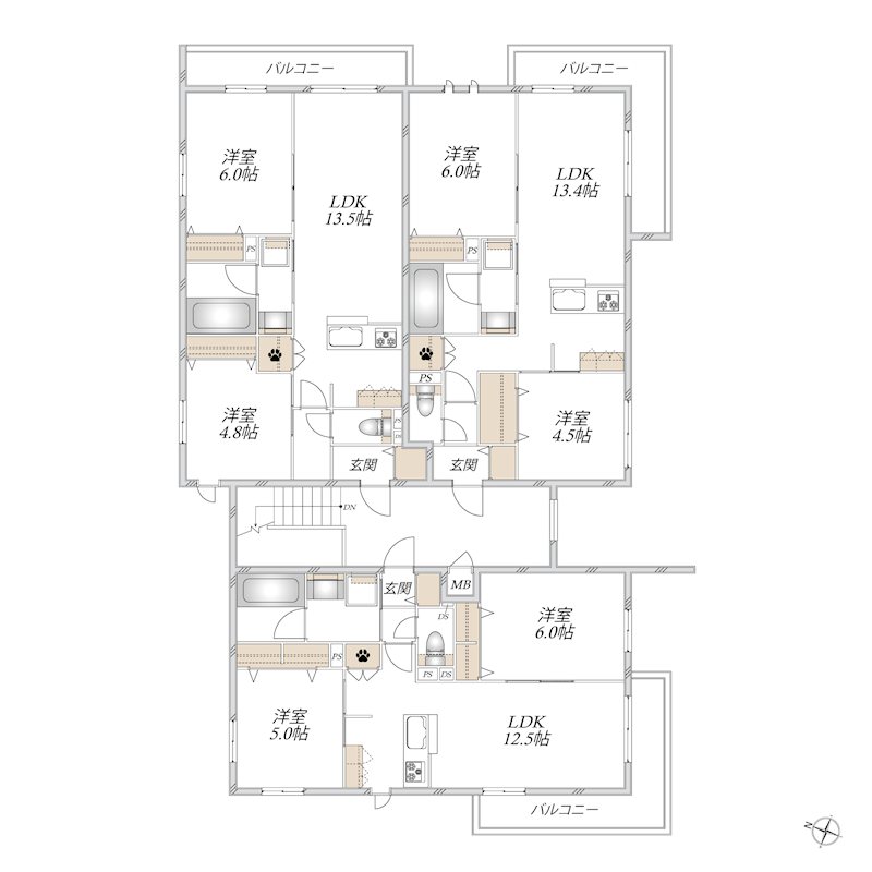 （仮称）下土棚メゾンA棟 102号室 間取り