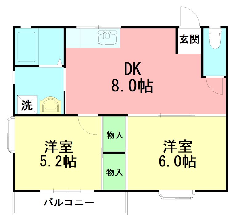 ドゥエルジョイ 203号室 間取り
