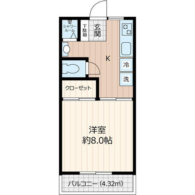 南矢名ＰＲＩＭＥＰＬＡＣＥ B-7号室 間取り