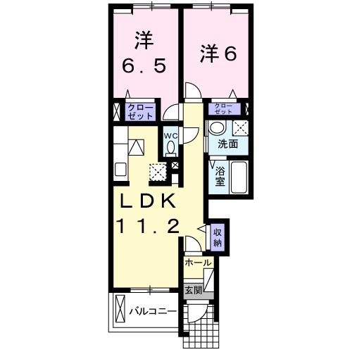 シモノ ハオスⅡ 103号室 間取り