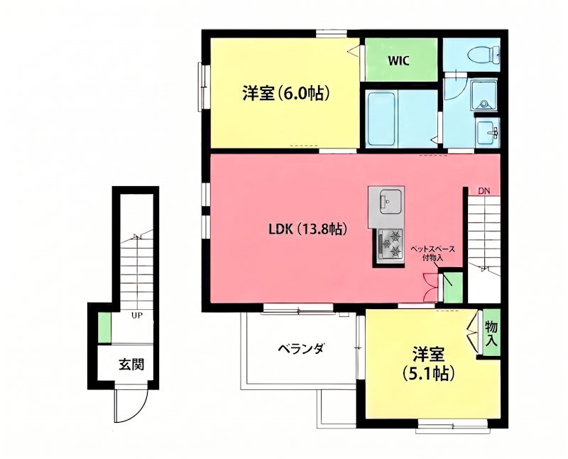 La fleur k 202号室 間取り