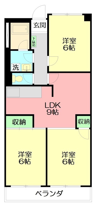 ロイヤルハイツ甲子A 106号室 間取り