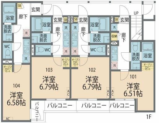 カインドネス本厚木ガーデンⅡ 103号室 間取り