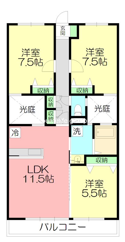 ルミエール高橋 303号室 間取り