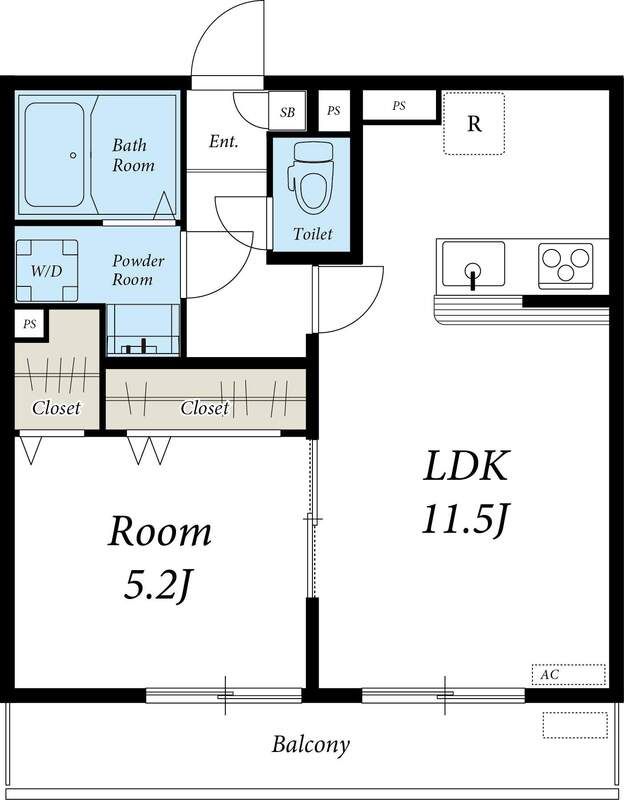 リブリ・ウエストヒルズ湘南台 203号室 間取り