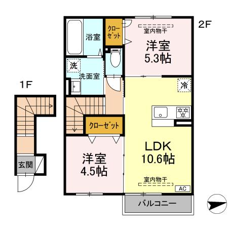ホワイト キャッスル 202号室 間取り