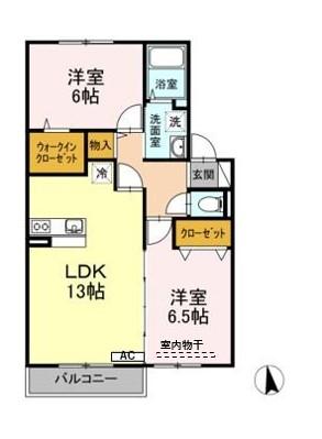 south wind 202号室 間取り