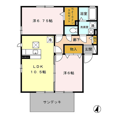 コンフォート 壱番館・弐番館 Ⅰ 101号室 間取り