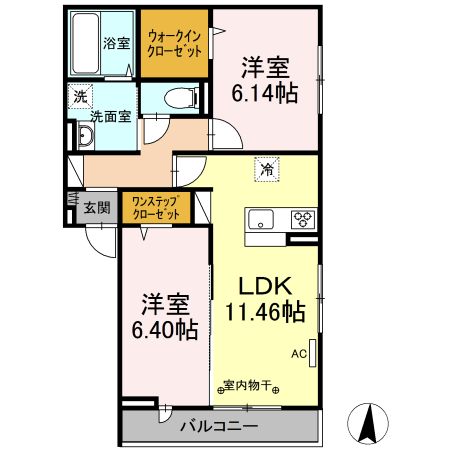 マーリエ Ⅱ 202号室 間取り
