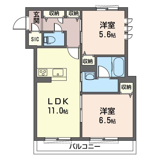 アルシオネⅥ 201号室 間取り