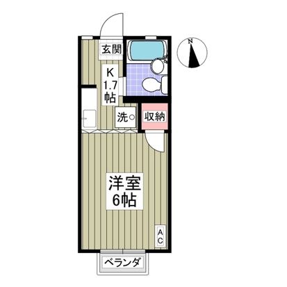 コーポゆりⅡ 202号室 間取り