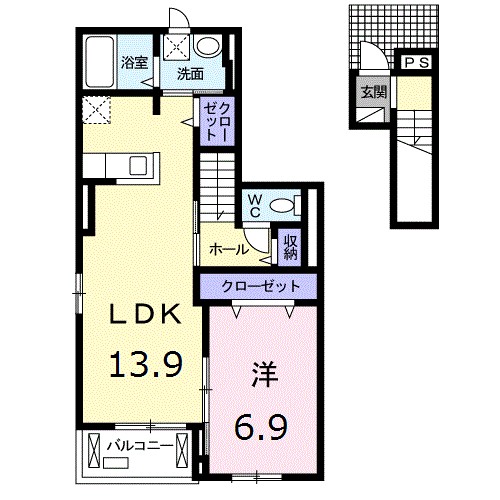 アルコバレーニⅢ 205号室 間取り