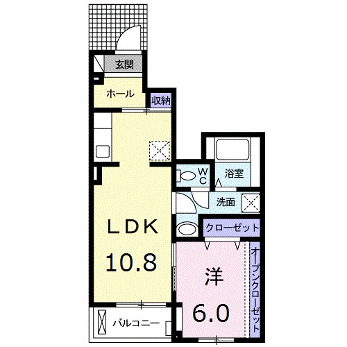 アルコバレーニⅢ 104号室 間取り