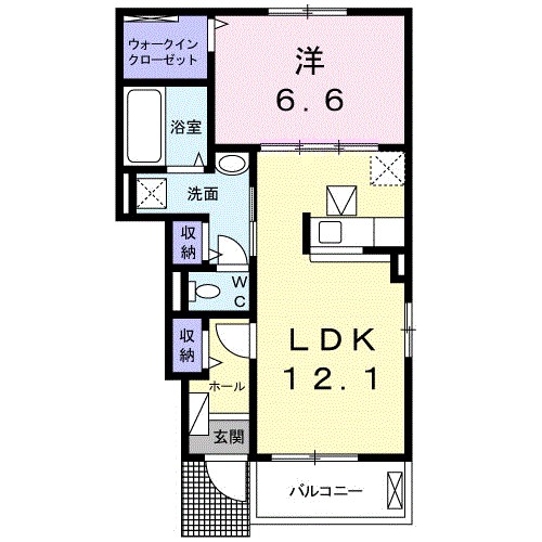 クレール　立畑 103号室 間取り