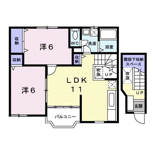 パルテール 203号室 間取り
