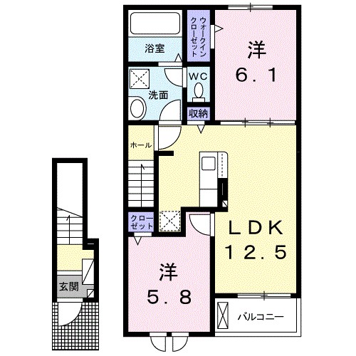メローヴィレッジ 203号室 間取り