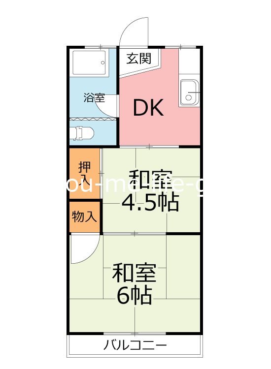 花園コーポ 203号室 間取り