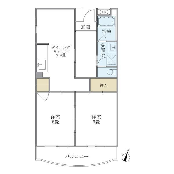 若尾山ハイツ 401号室 間取り