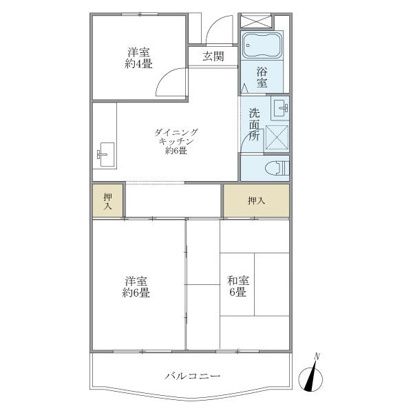 若尾山ハイツ 305号室 間取り