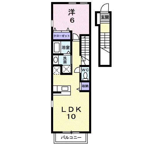 プラシード・Ⅱ 203号室 間取り