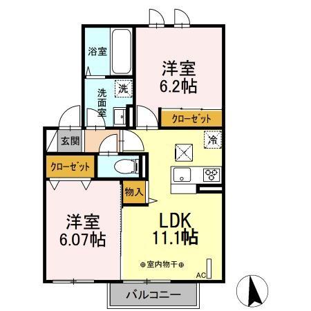ドエルSEN Ⅰ 102号室 間取り