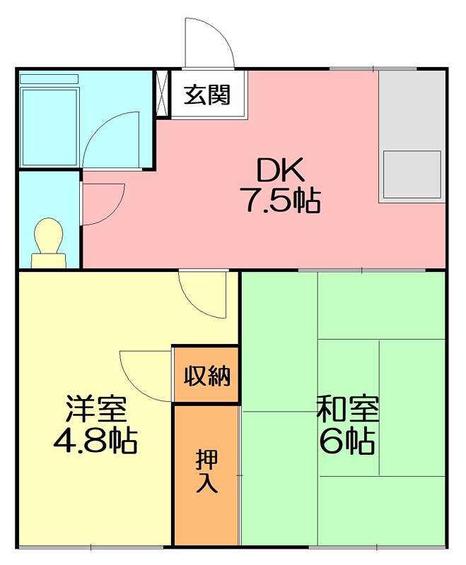 フォーブル松枝 206号室 間取り