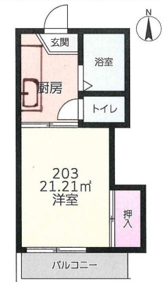 メゾン湘南 203号室 間取り